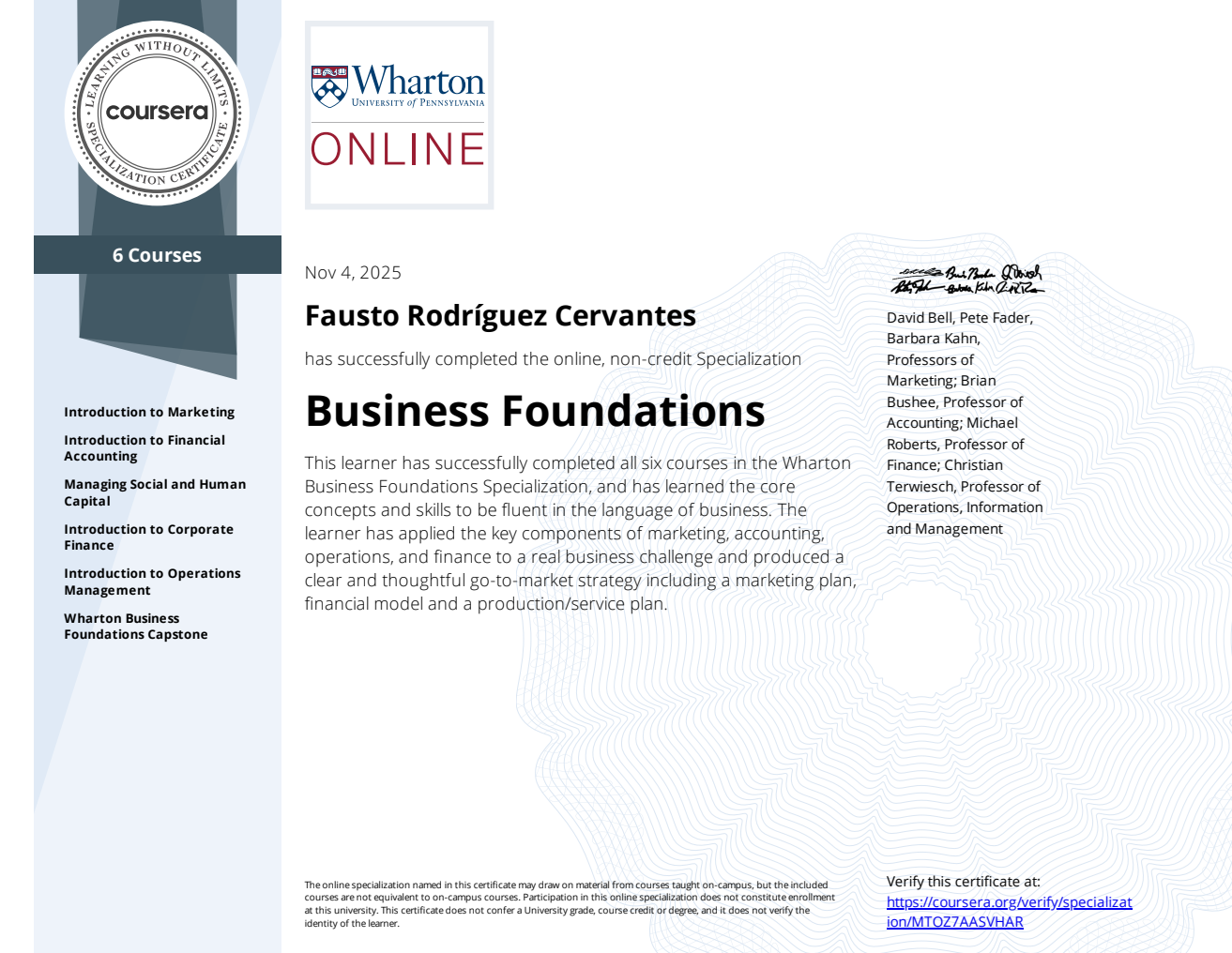Wharton: Business Foundations
